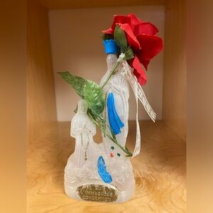 FRENCH HOLY WATER BOTTLE MODONNA DE LOURDES HOLY WATER IS IN THE BOTTLE